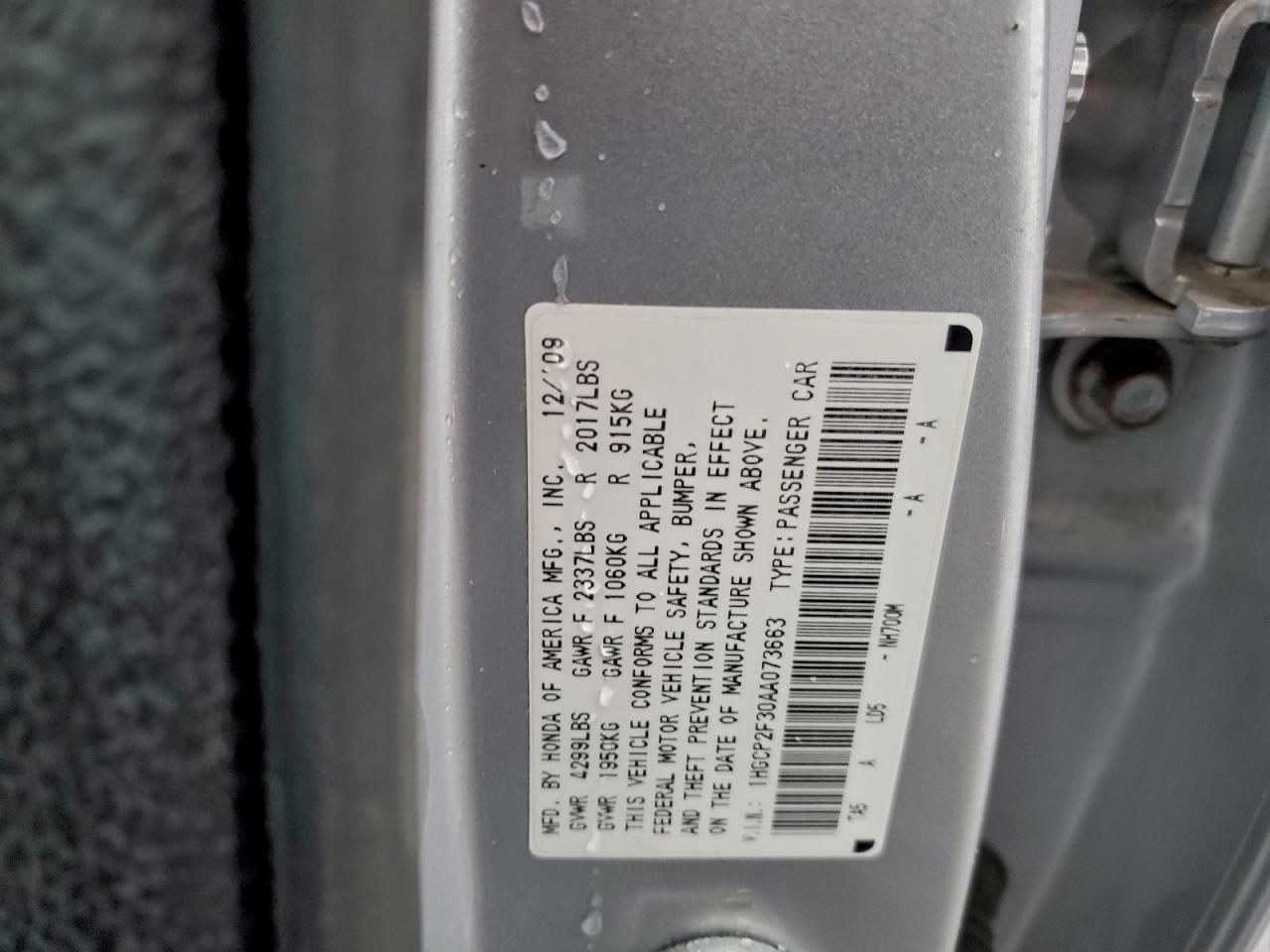 2010 HONDA ACCORD