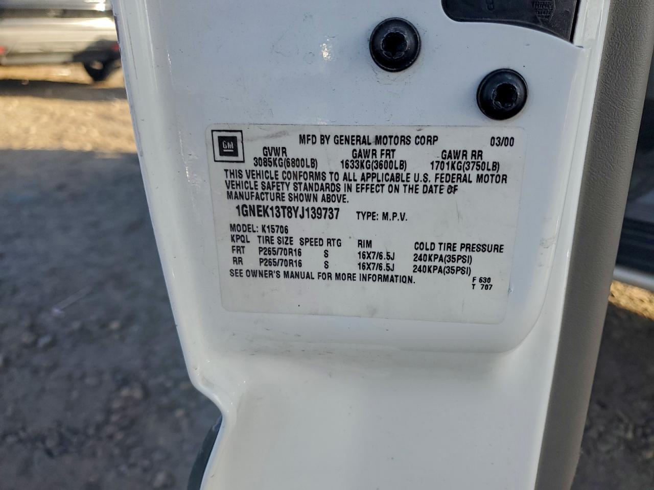 2000 CHEVROLET Tahoe