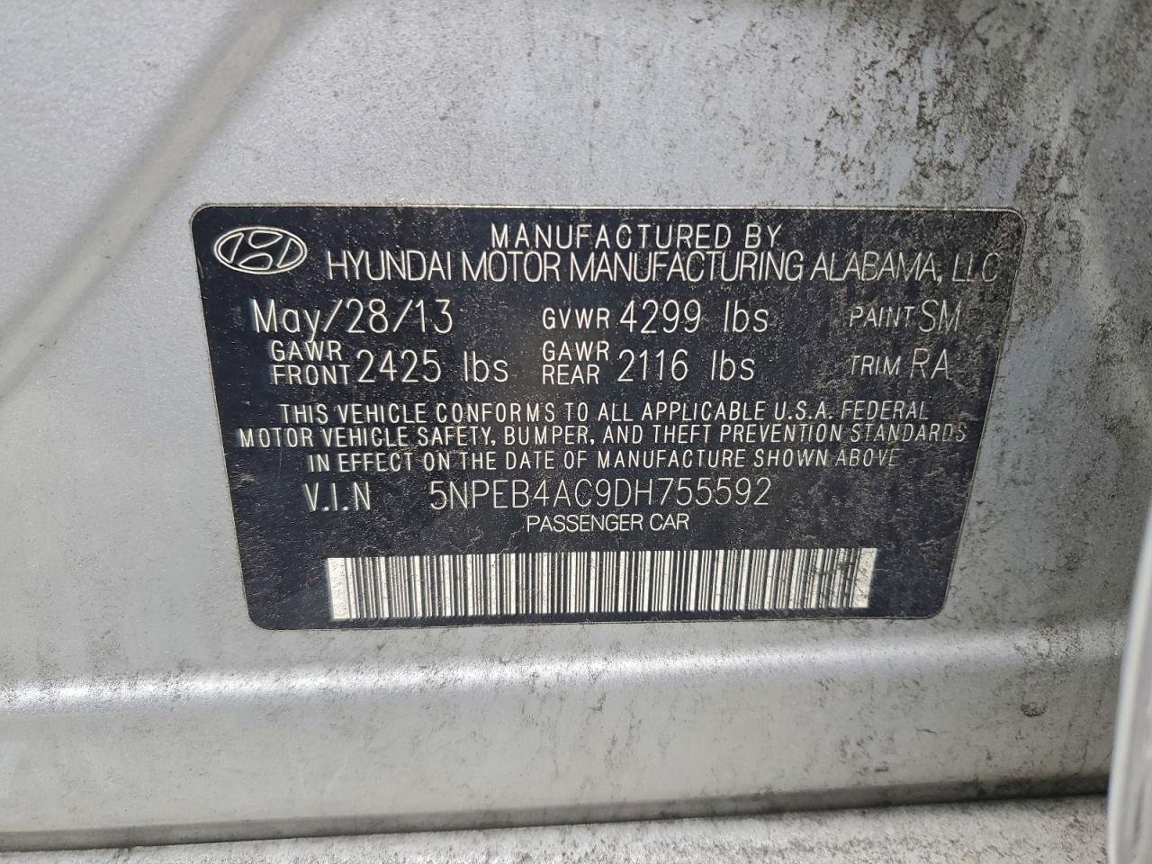 2013 HYUNDAI SONATA