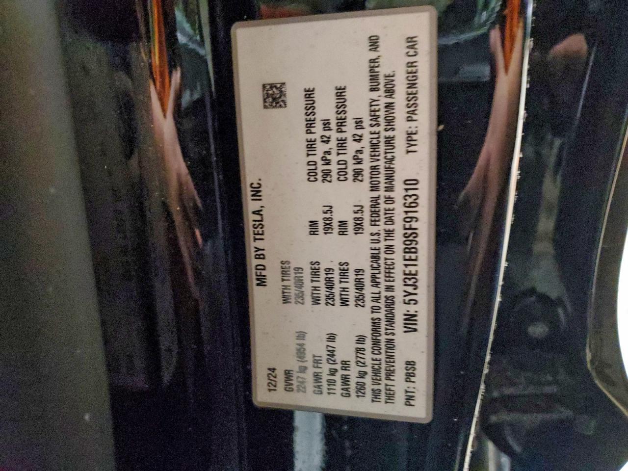 2025 TESLA MODEL 3