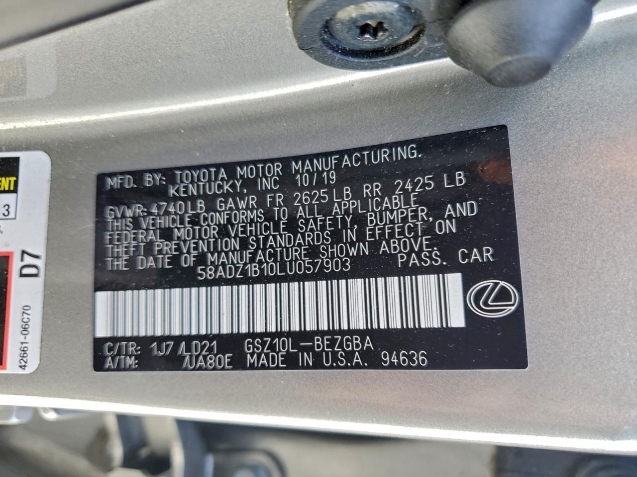 2020 LEXUS ES 350