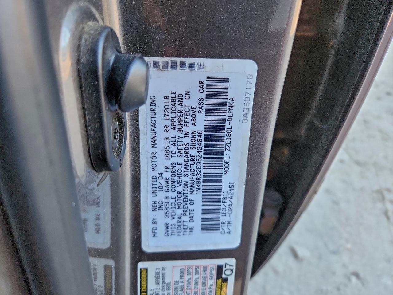 2005 TOYOTA COROLLA