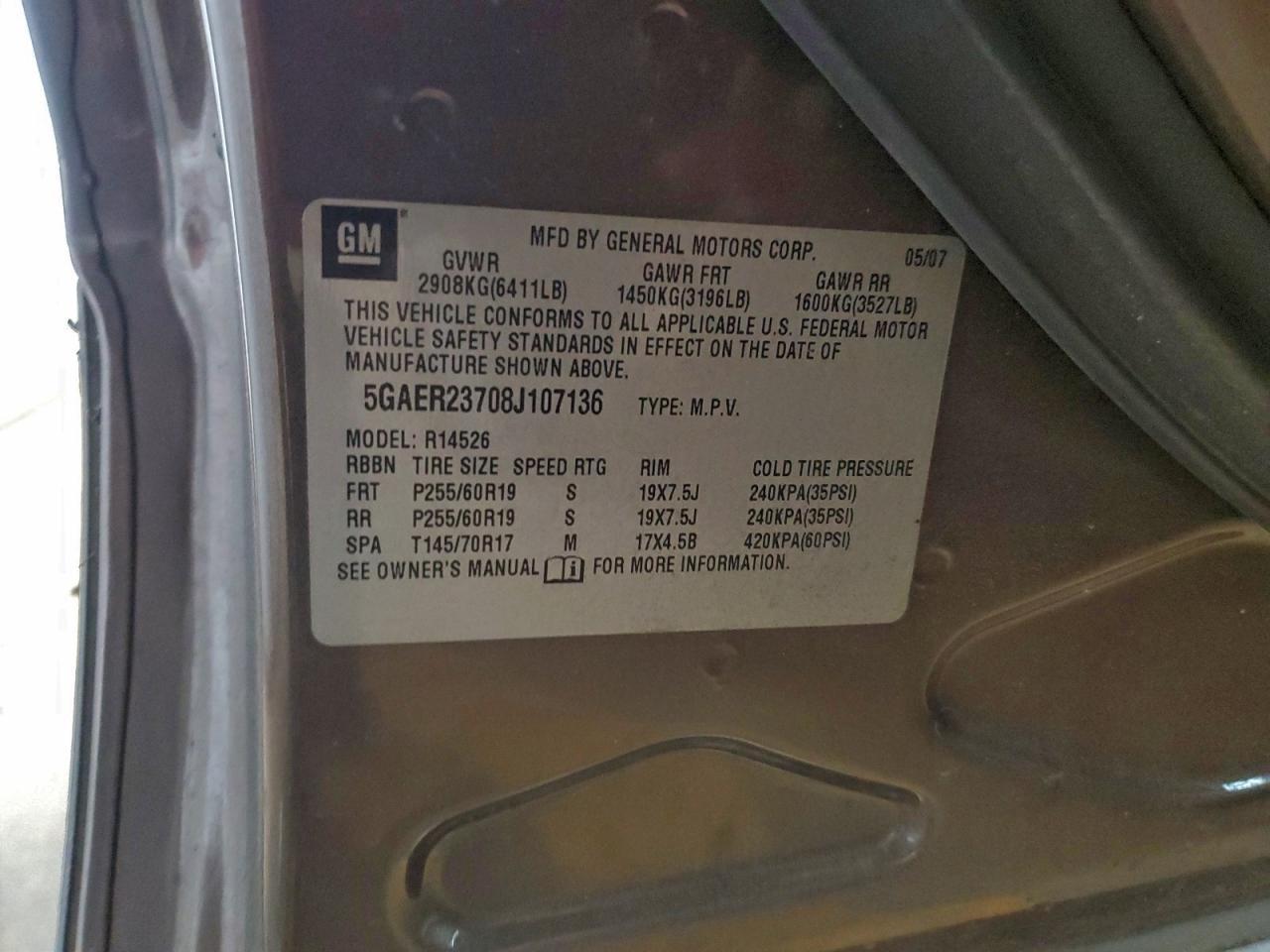2008 BUICK ENCLAVE