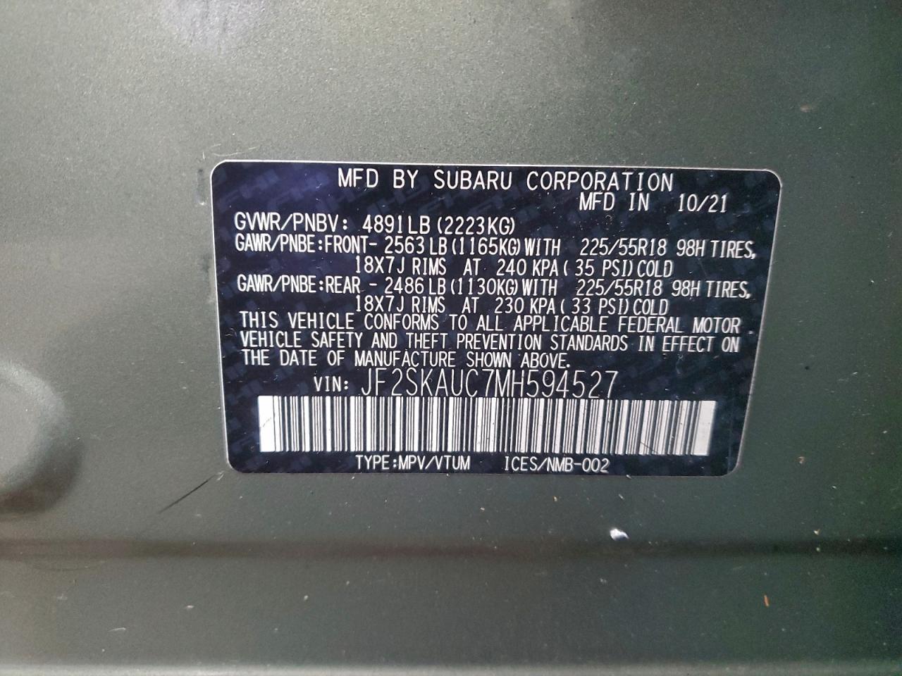 2021 SUBARU FORESTER