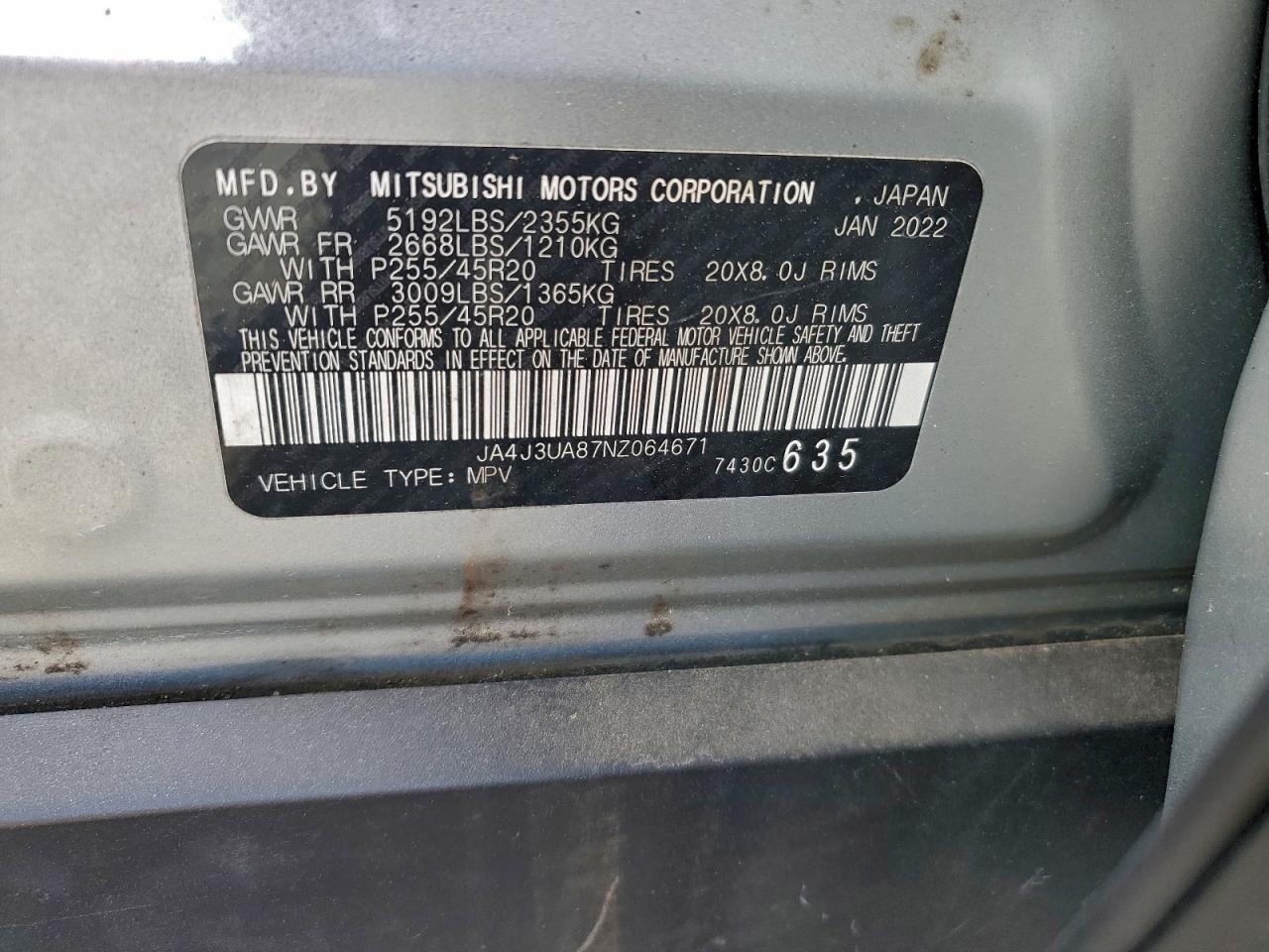 2022 MITSUBISHI outlander