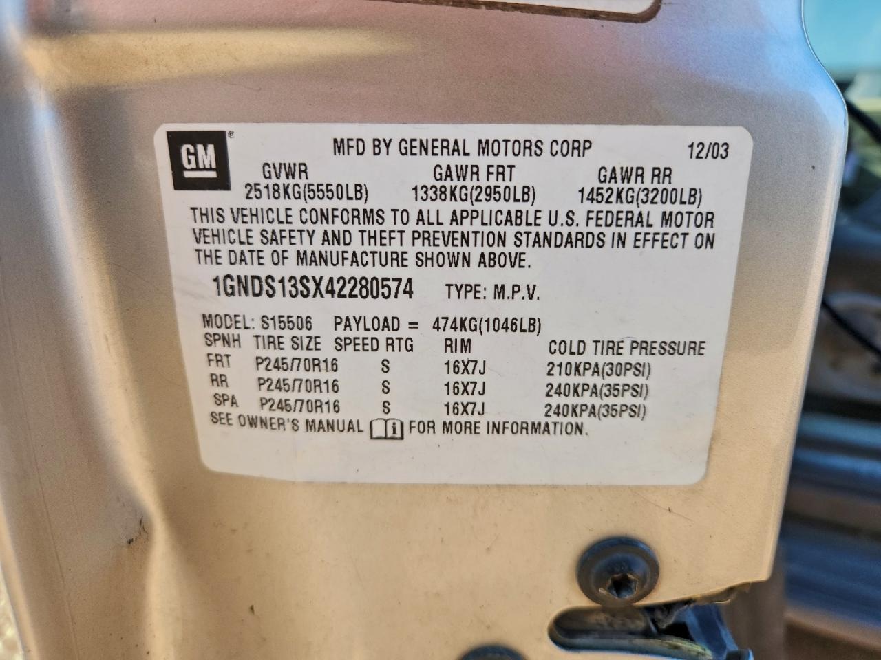2004 CHEVROLET Trailblazer
