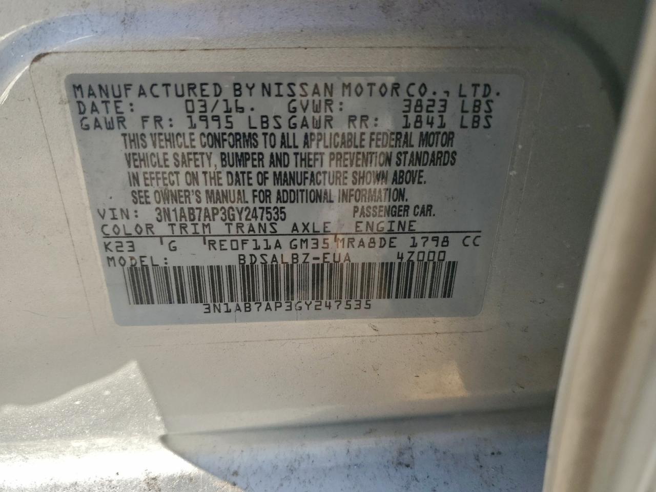 2016 NISSAN SENTRA