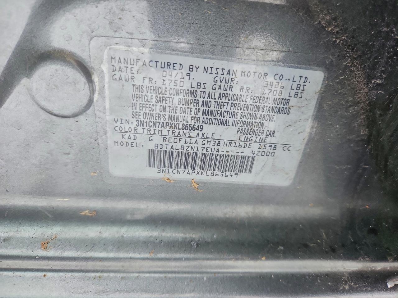 2019 NISSAN VERSA