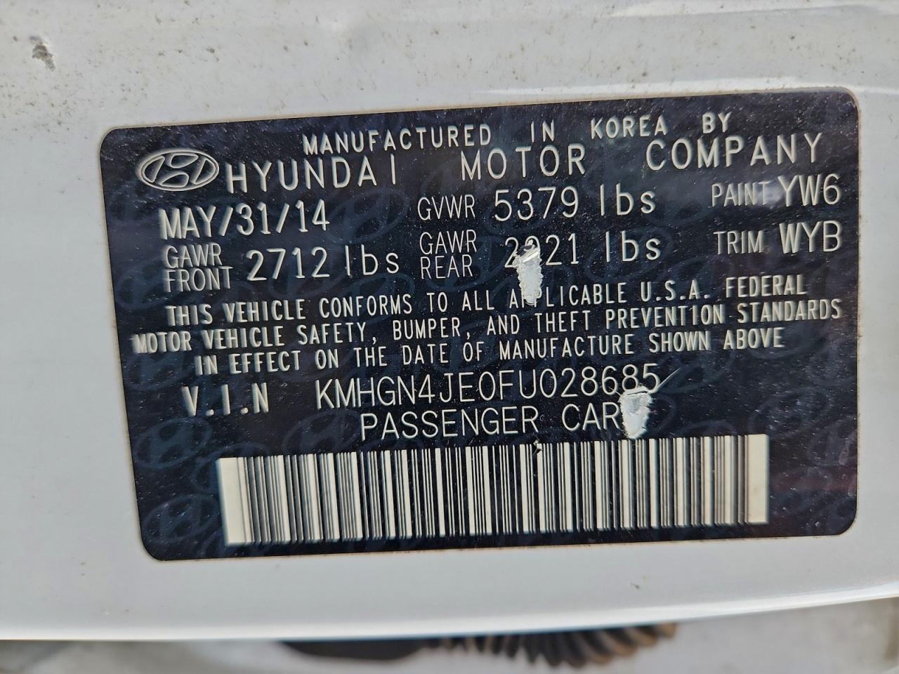 2015 HYUNDAI GENESIS