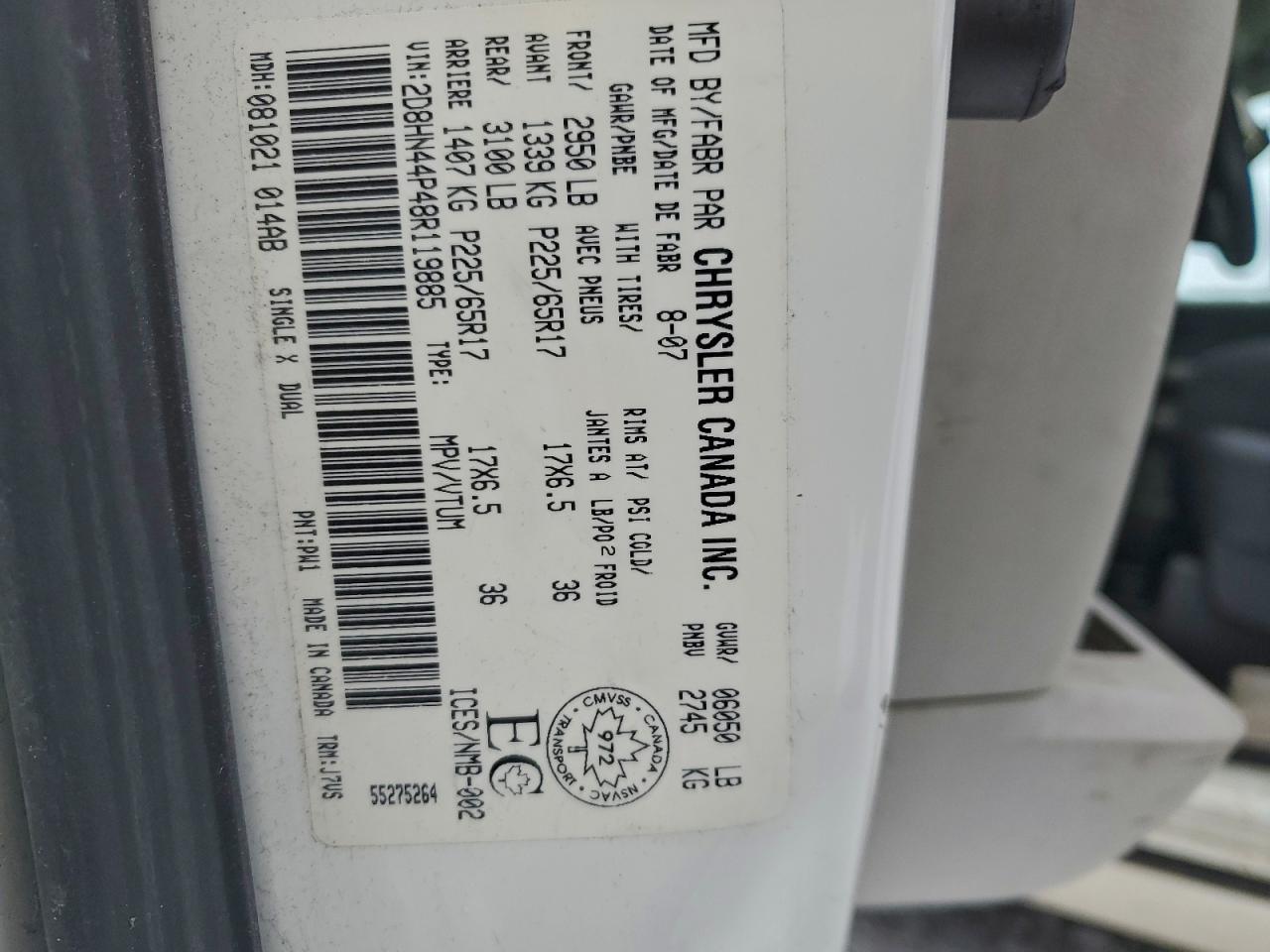 2008 DODGE GRAND CARAVAN