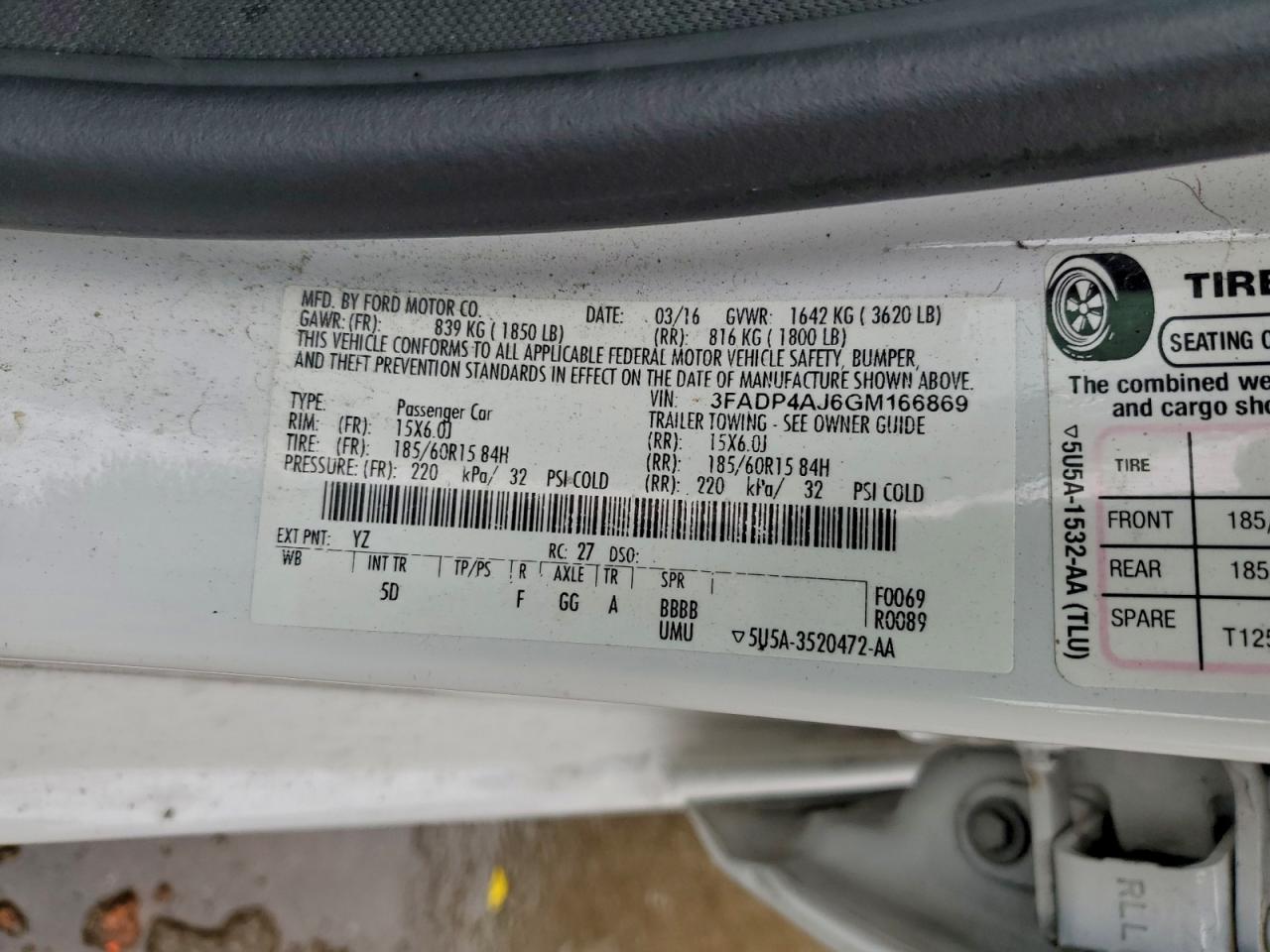 2016 FORD Fiesta