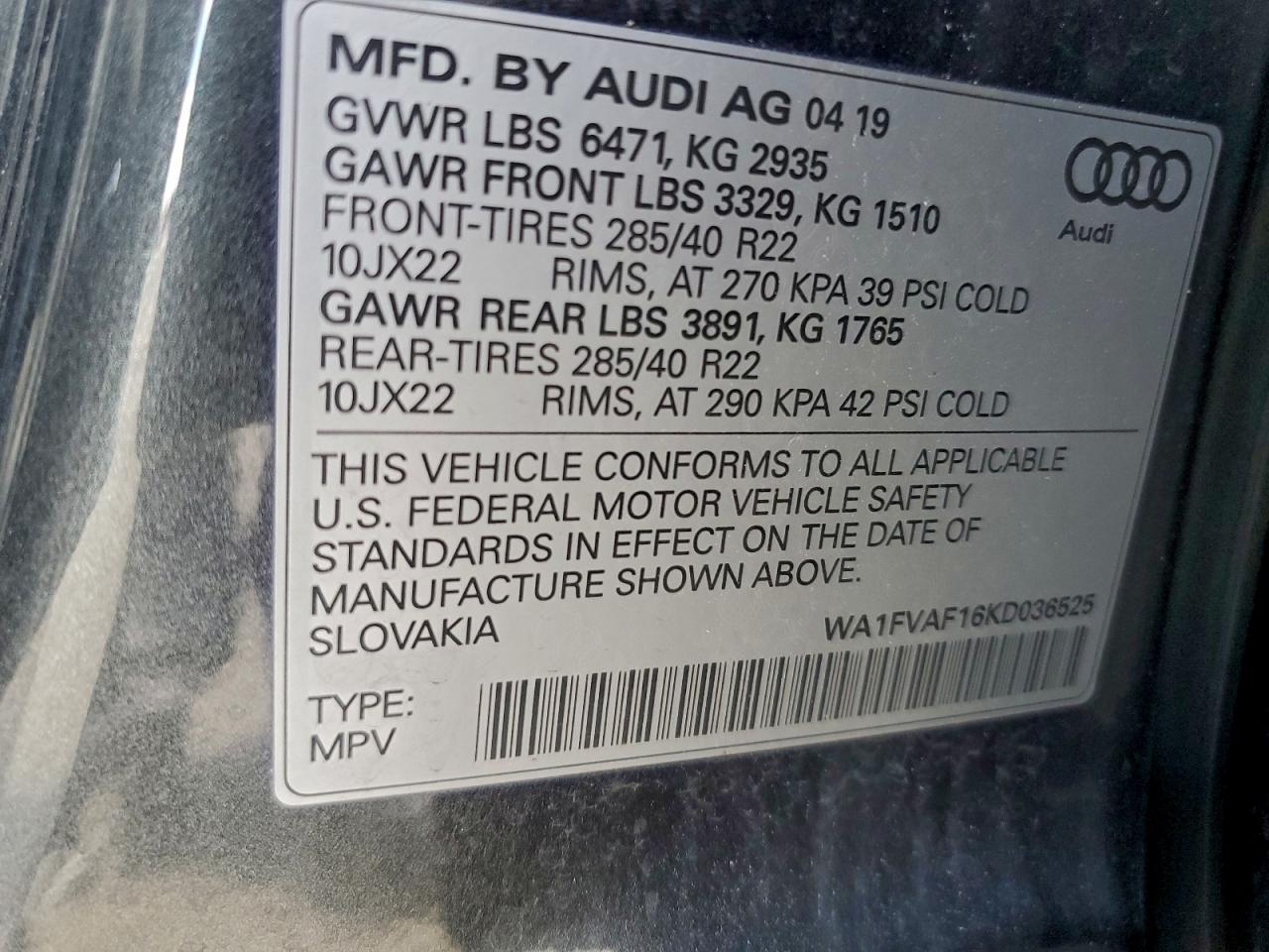 2019 AUDI Q8