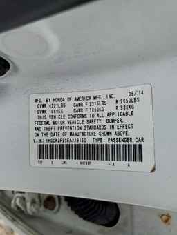 2014 HONDA ACCORD
