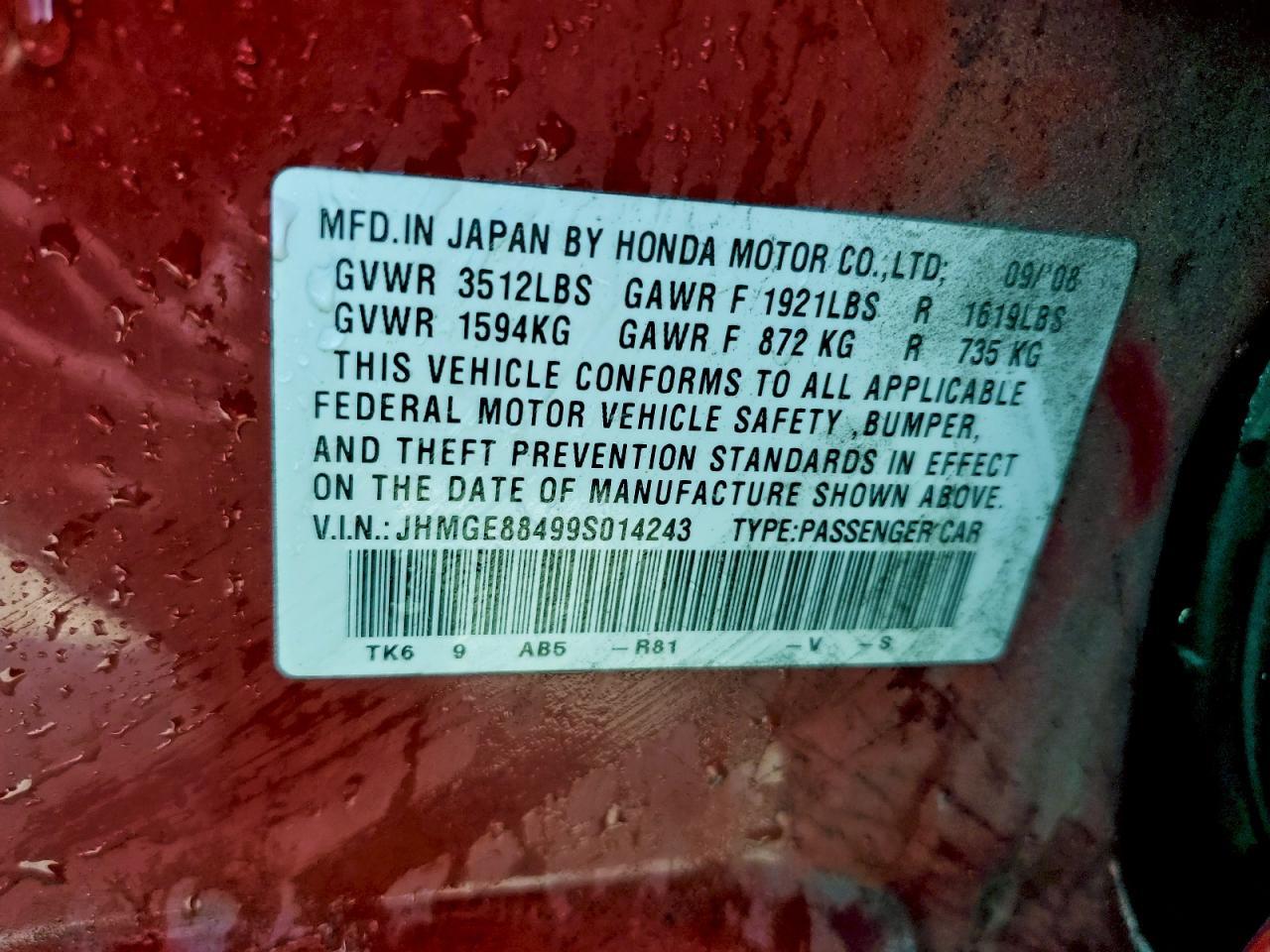 2009 HONDA FIT