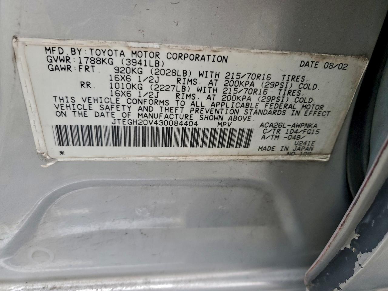 2003 TOYOTA RAV4