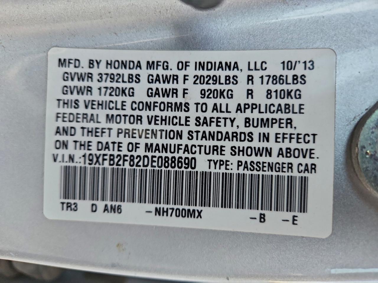 2013 HONDA CIVIC
