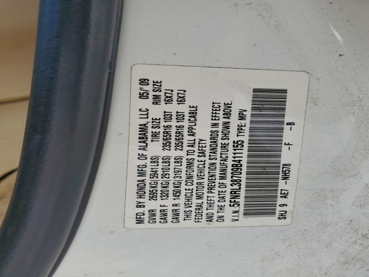 2009 HONDA ODYSSEY