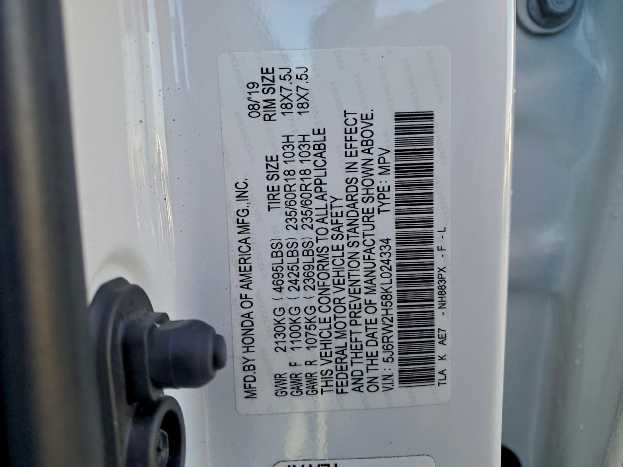 2019 HONDA CR-V