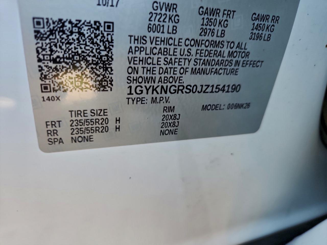2018 CADILLAC XT5