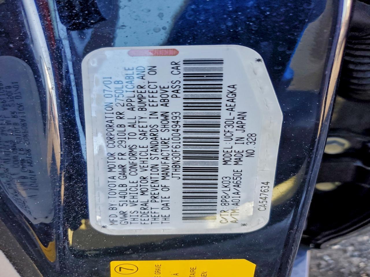 2001 LEXUS Ls 430