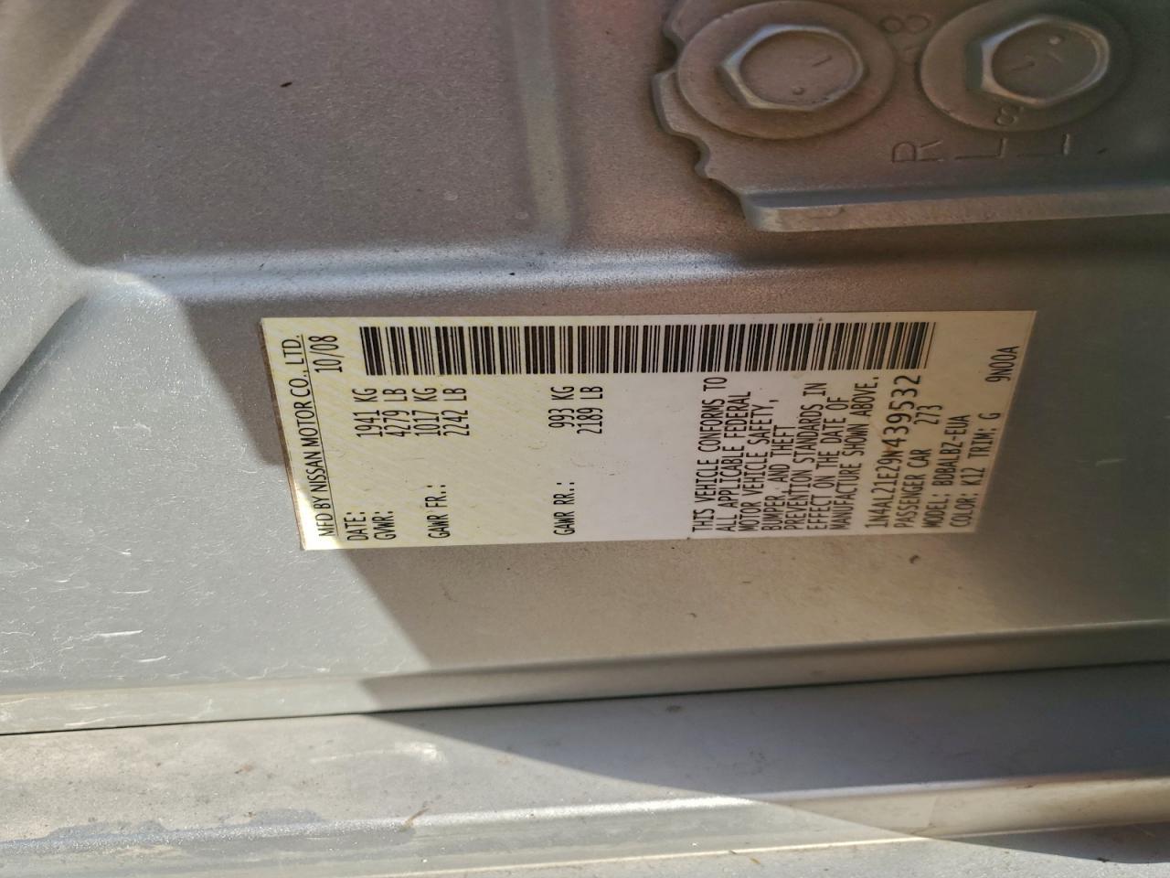 2009 NISSAN ALTIMA