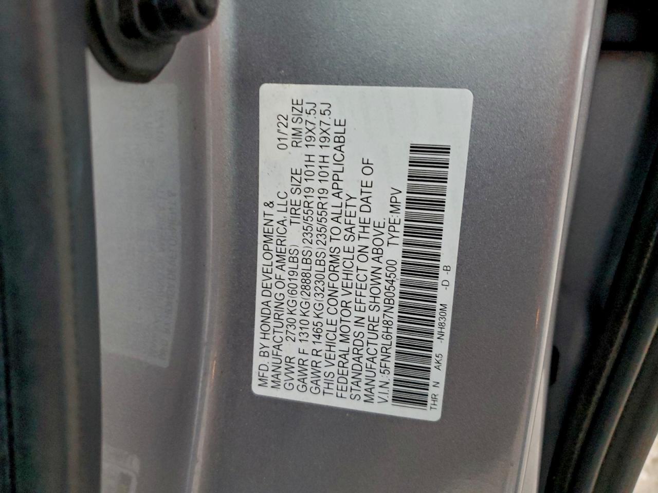 2022 HONDA ODYSSEY
