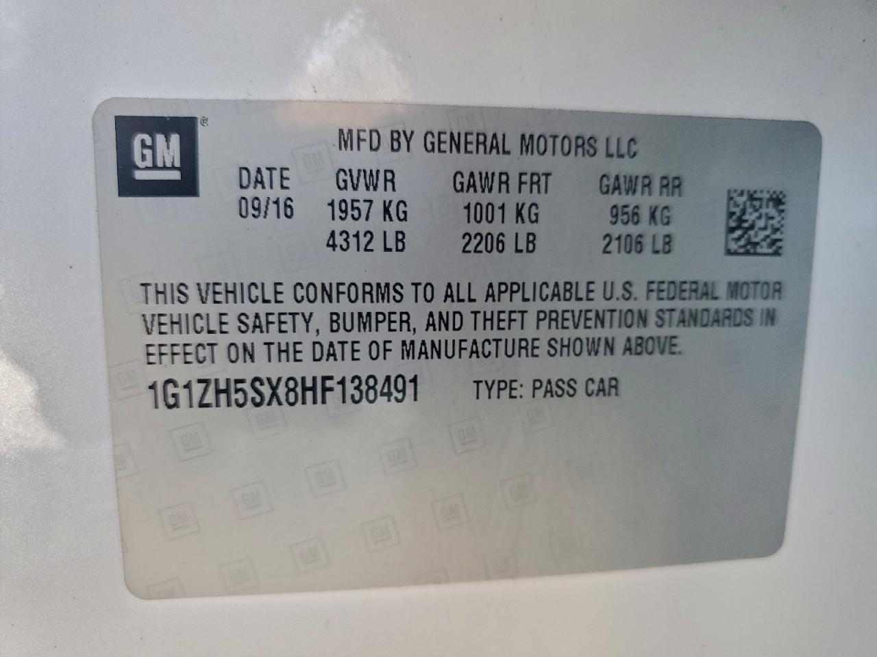 2017 CHEVROLET MALIBU