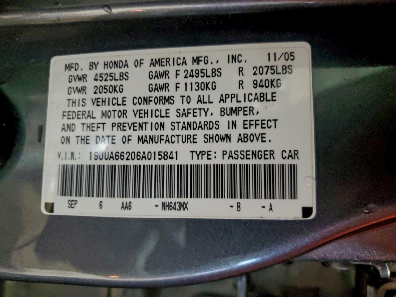 2006 ACURA TL