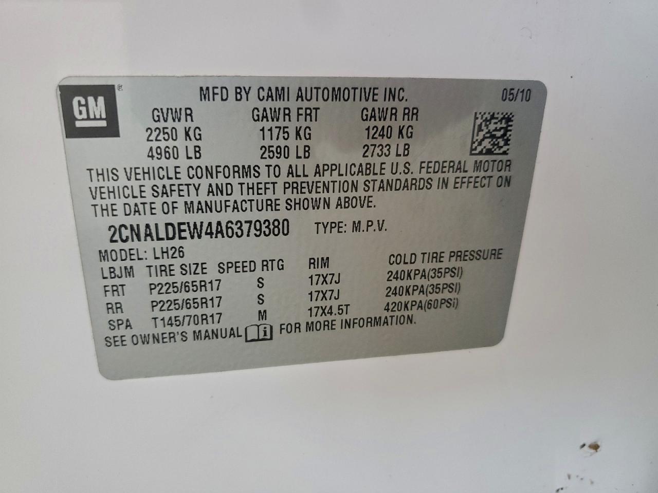 2010 CHEVROLET EQUINOX