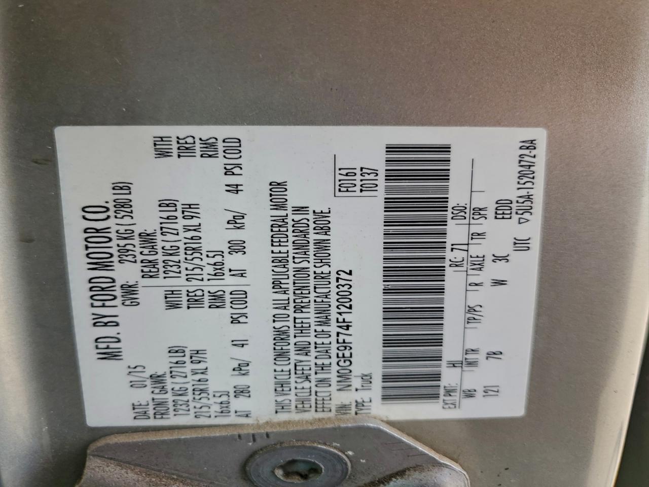 2015 FORD TRANSIT CONNECT