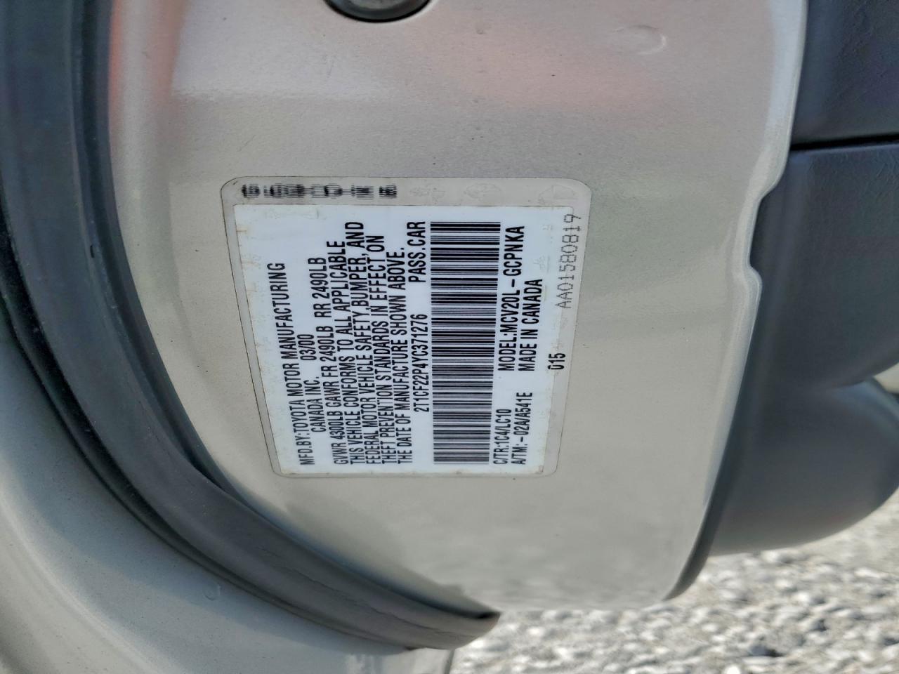 2000 TOYOTA CAMRY