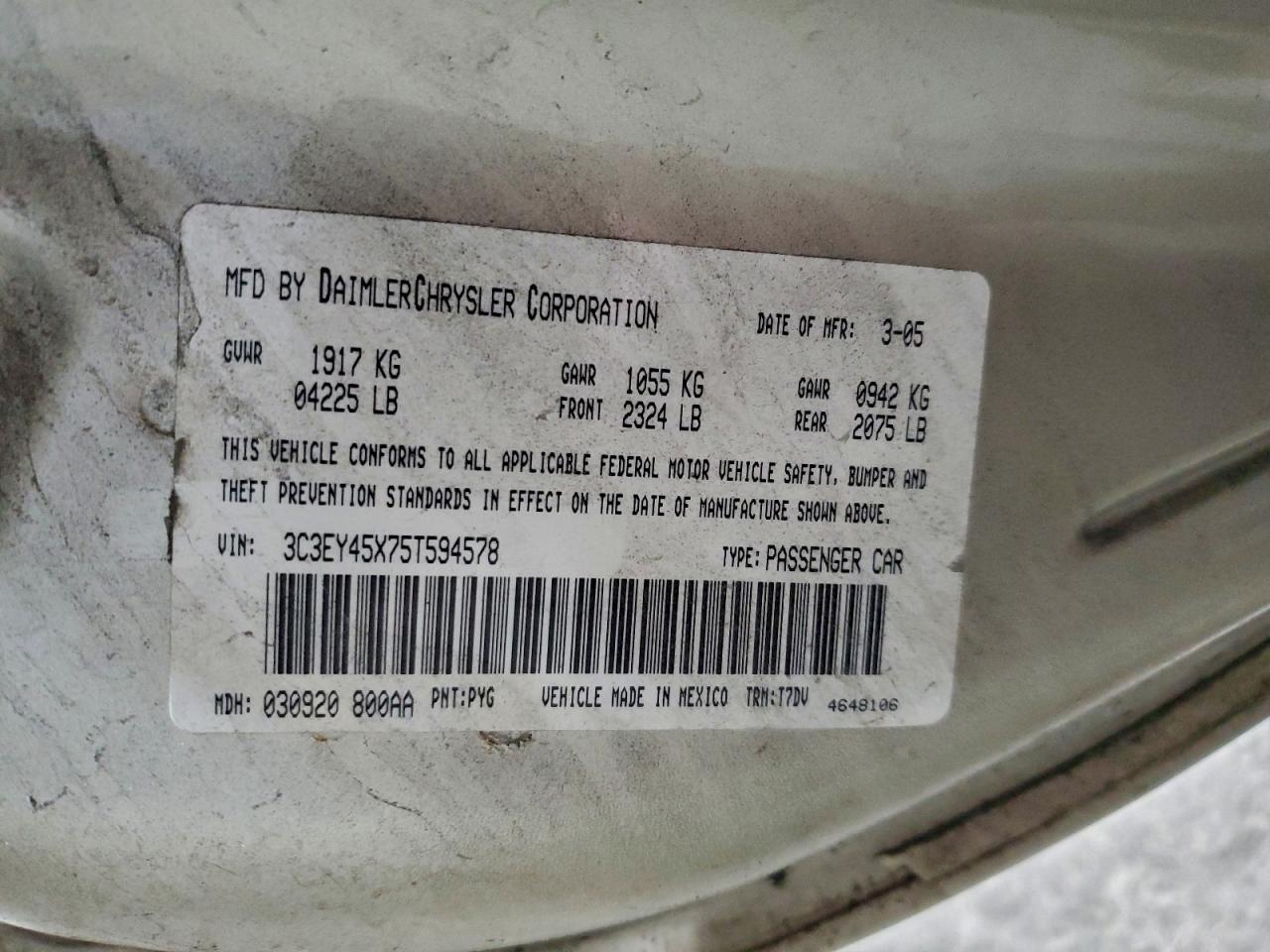 2005 CHRYSLER PT CRUISER