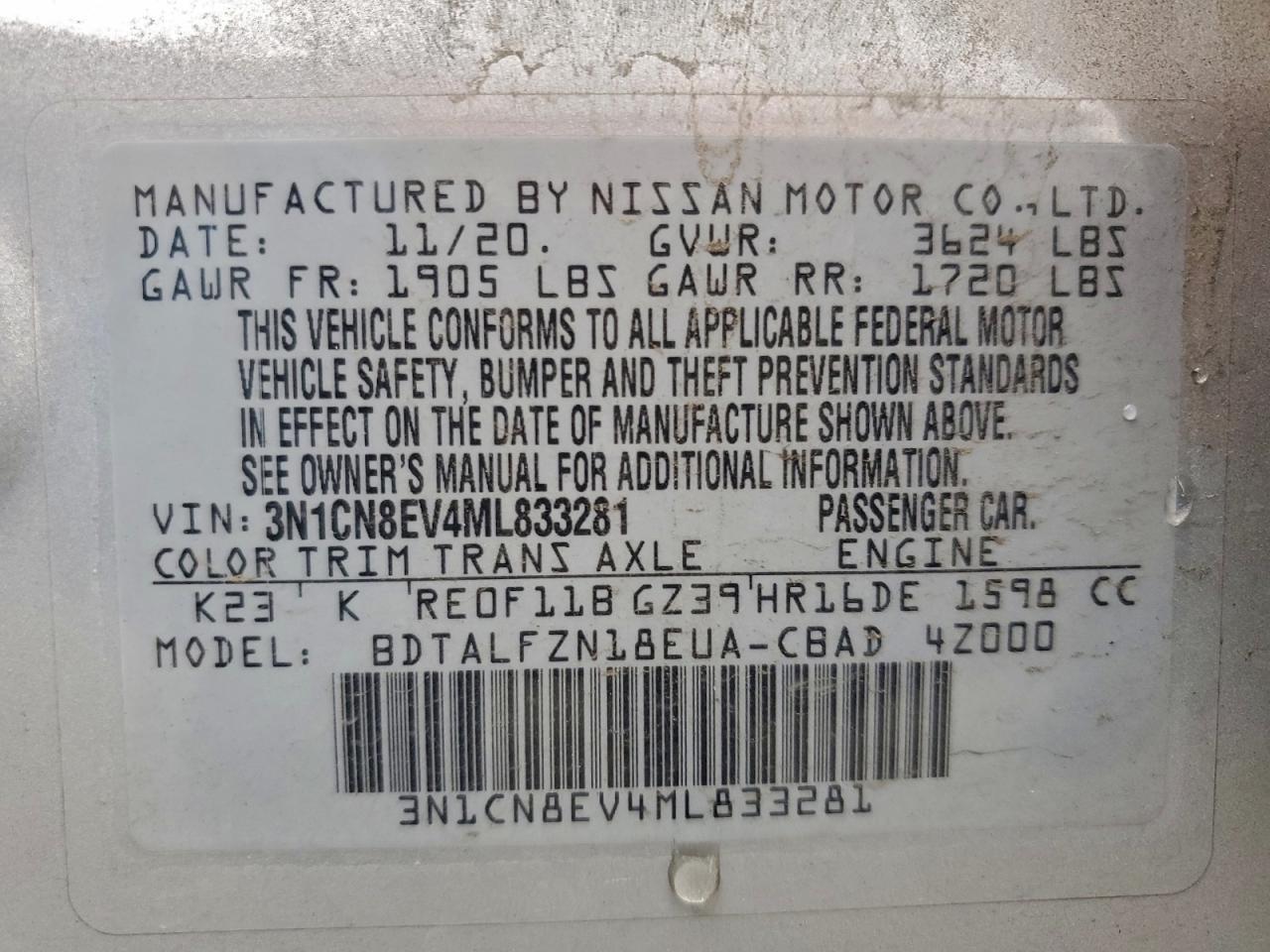 2021 NISSAN VERSA