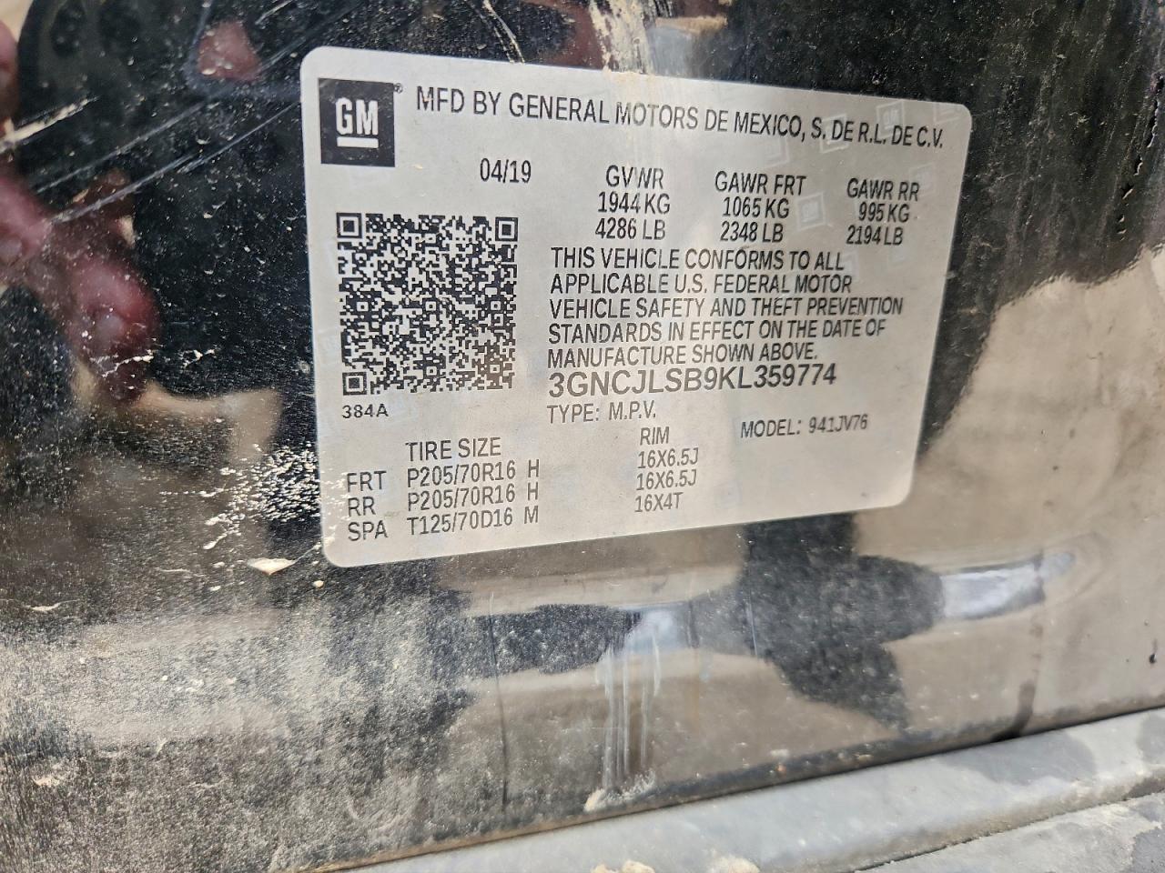 2019 CHEVROLET TRAX
