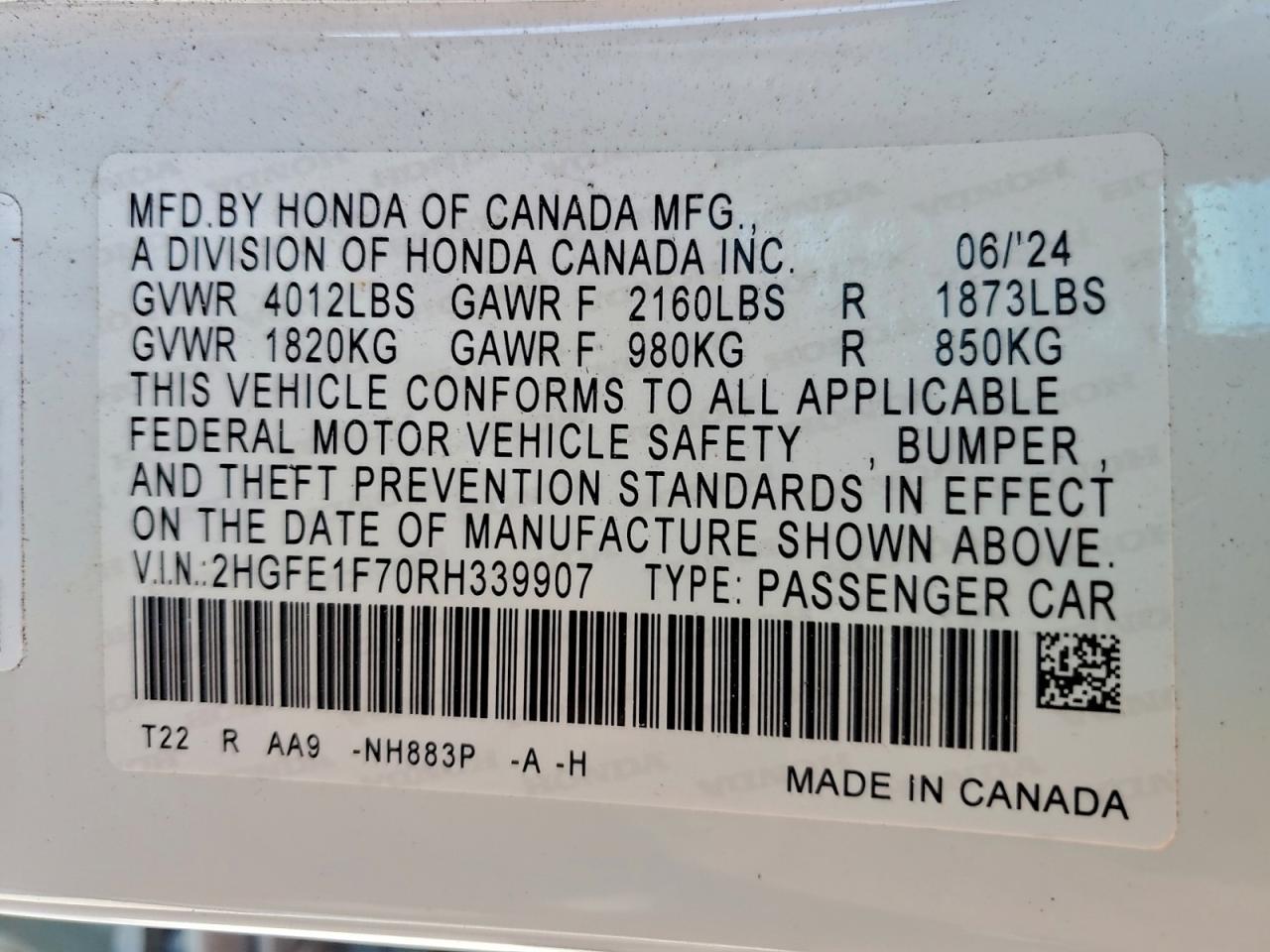 2024 HONDA CIVIC