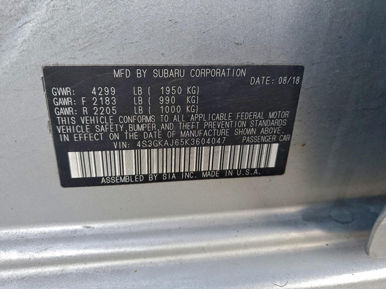 2019 SUBARU IMPREZA