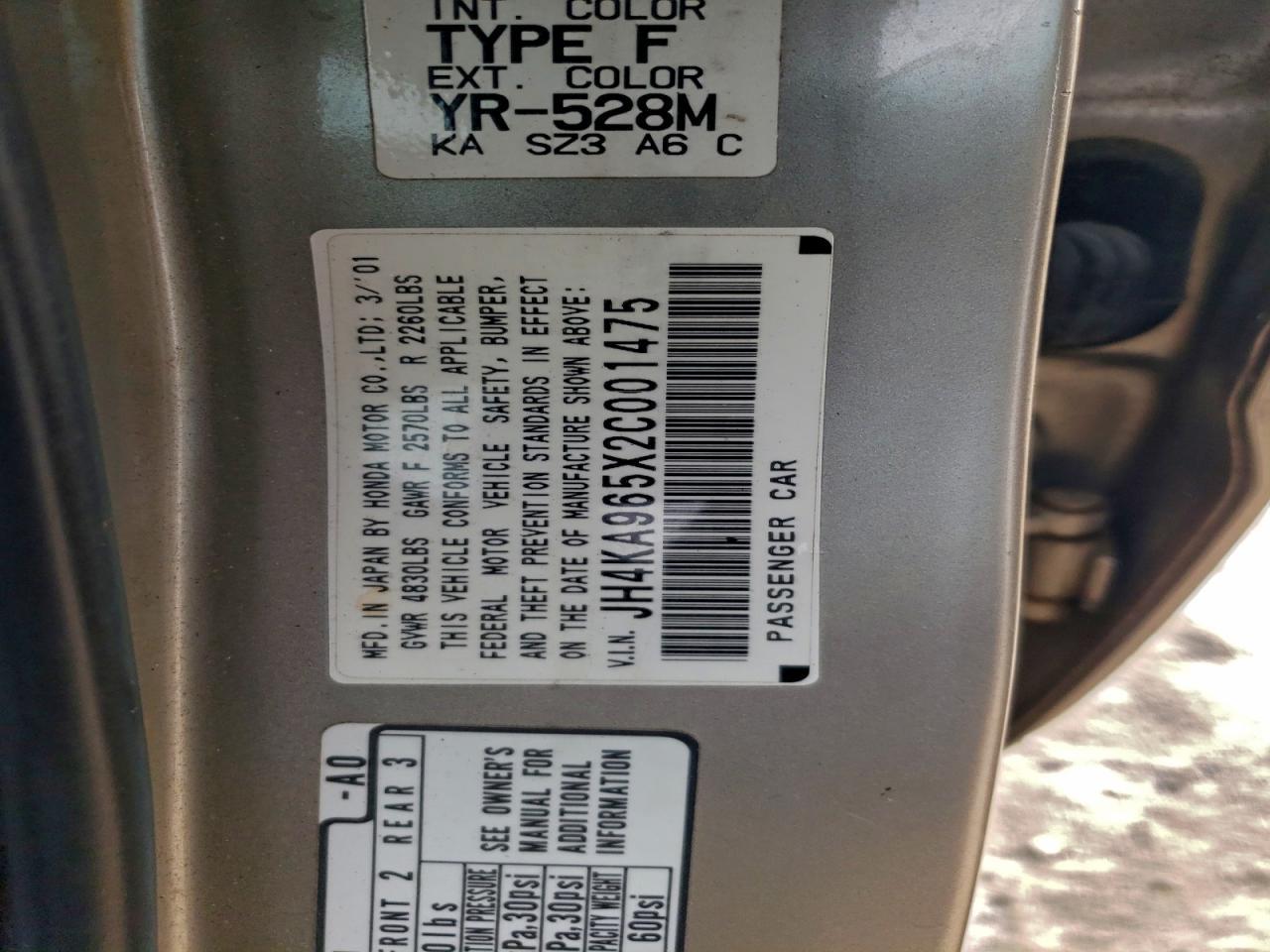 2002 ACURA RL