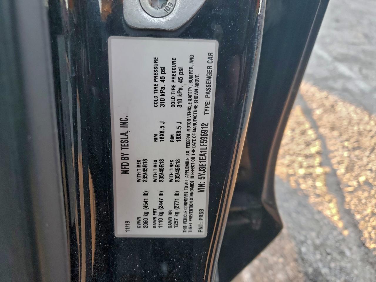 2020 TESLA MODEL 3