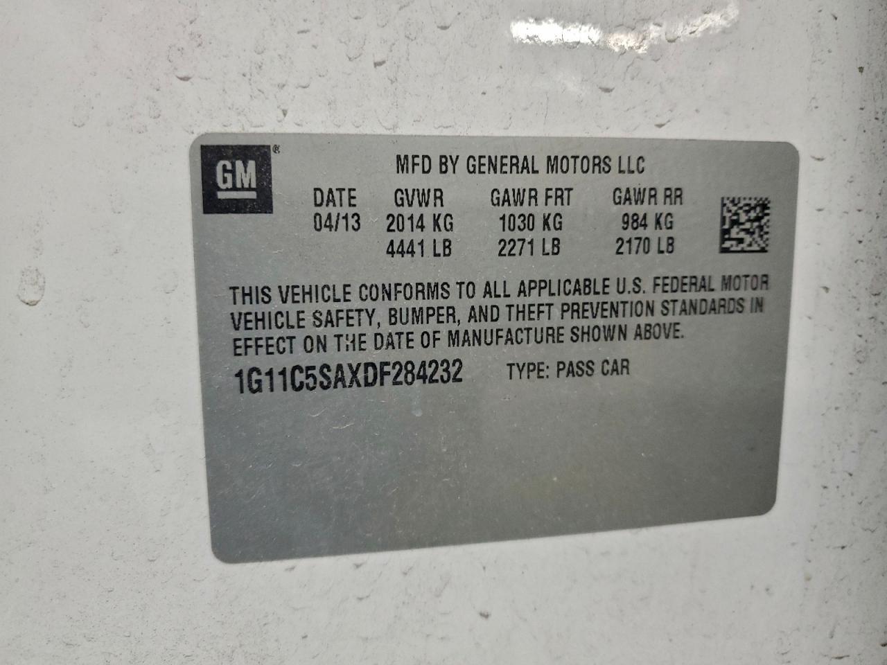 2013 CHEVROLET MALIBU