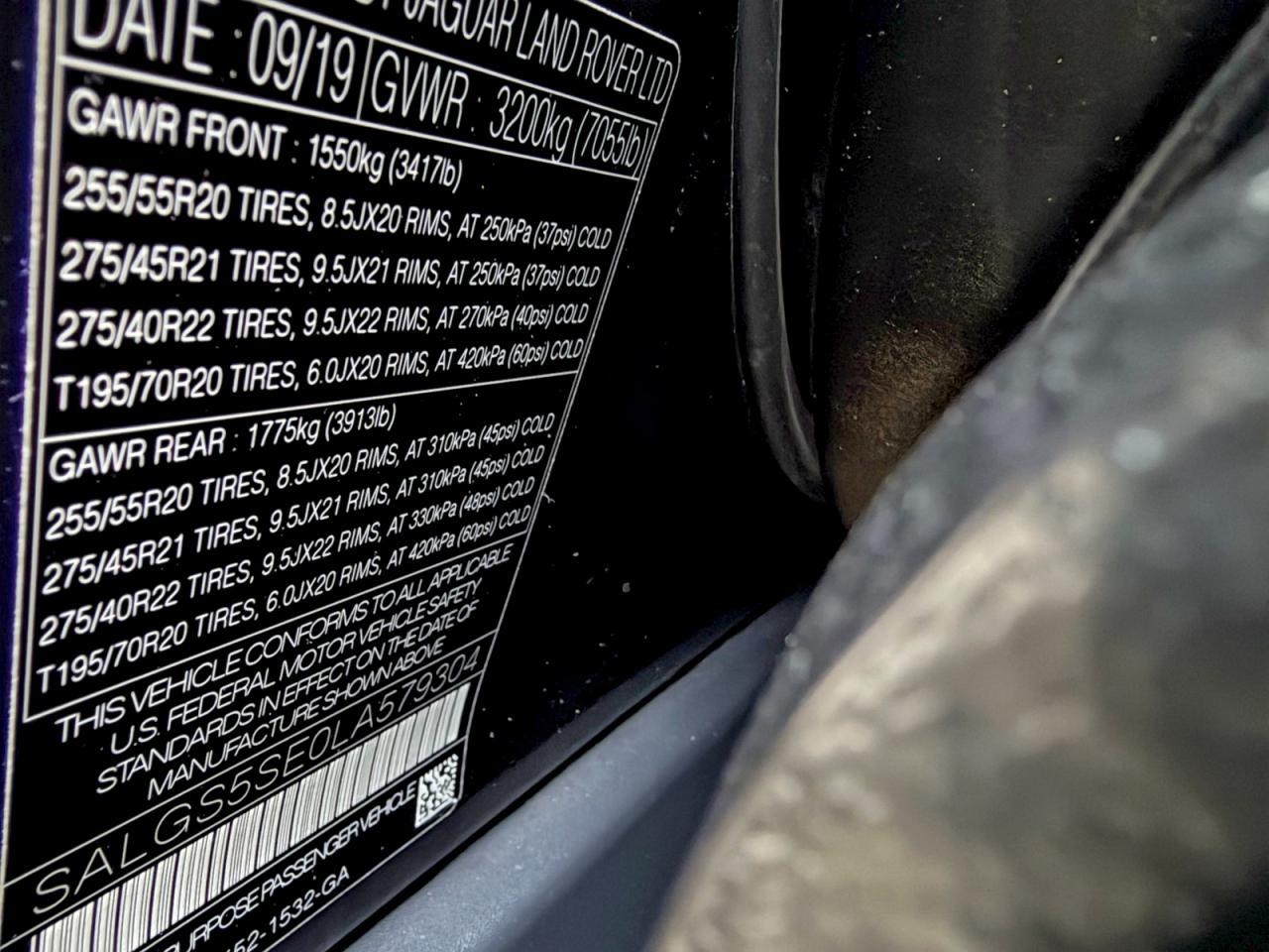2020 LAND ROVER RANGE ROVER