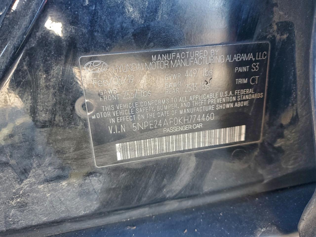 2019 HYUNDAI SONATA
