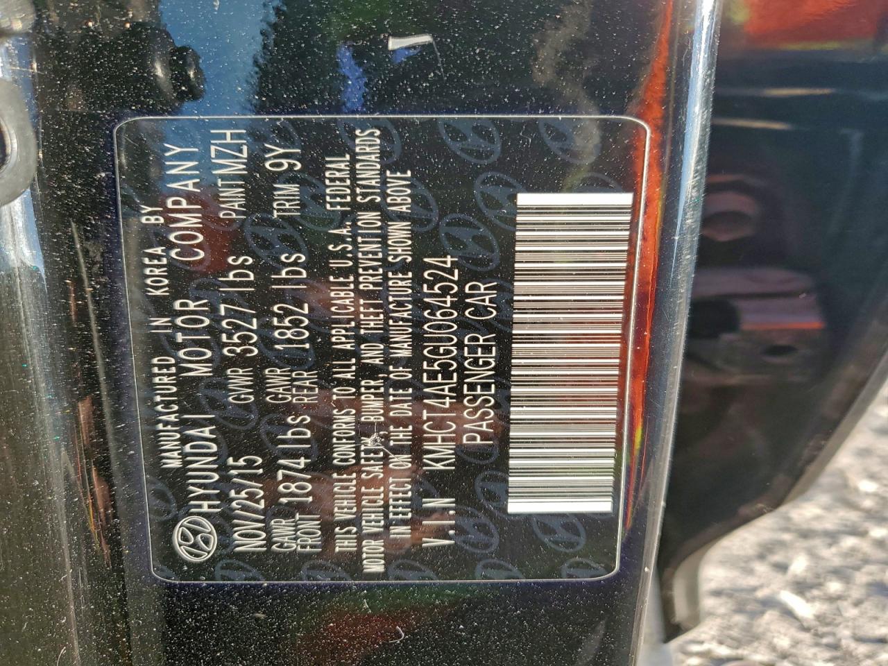 2016 HYUNDAI ACCENT