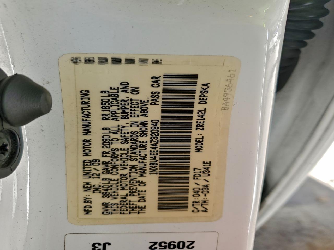 2010 TOYOTA COROLLA