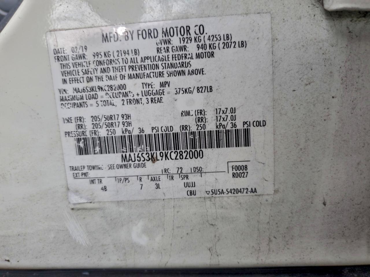 2019 FORD EcoSport
