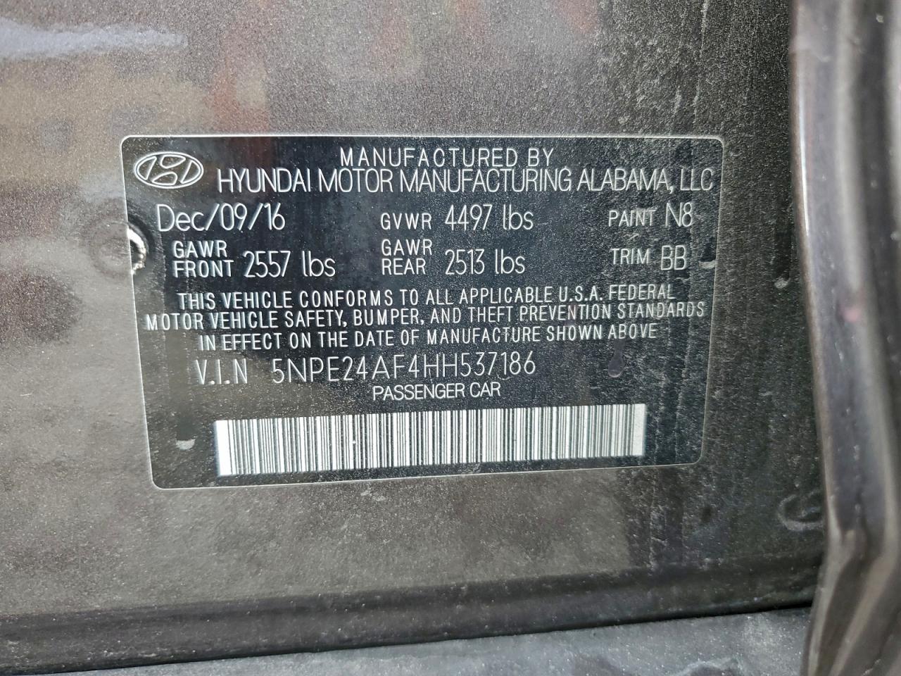 2017 HYUNDAI SONATA