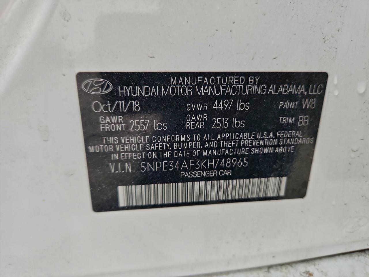 2019 HYUNDAI SONATA