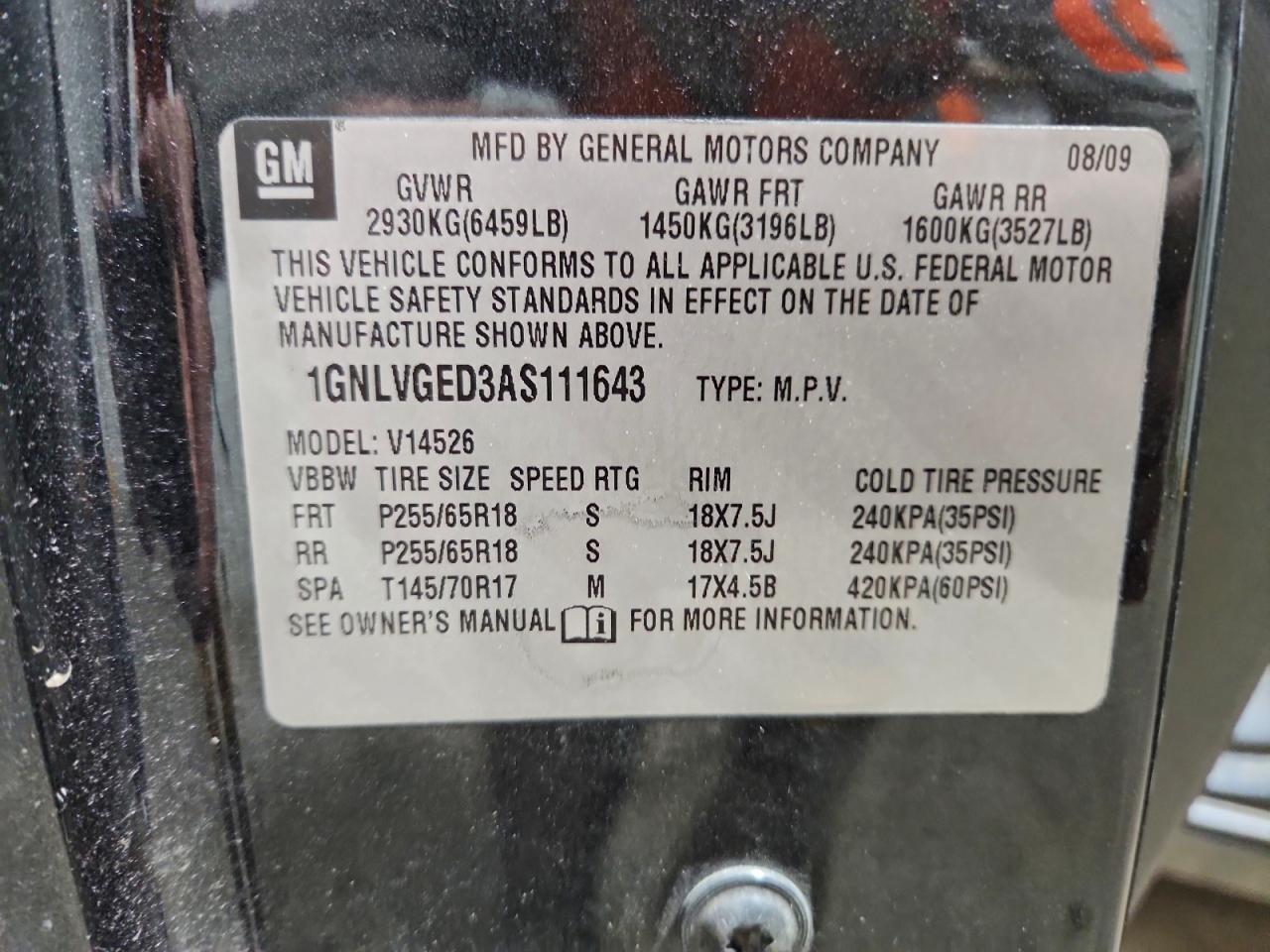 2010 CHEVROLET TRAVERSE
