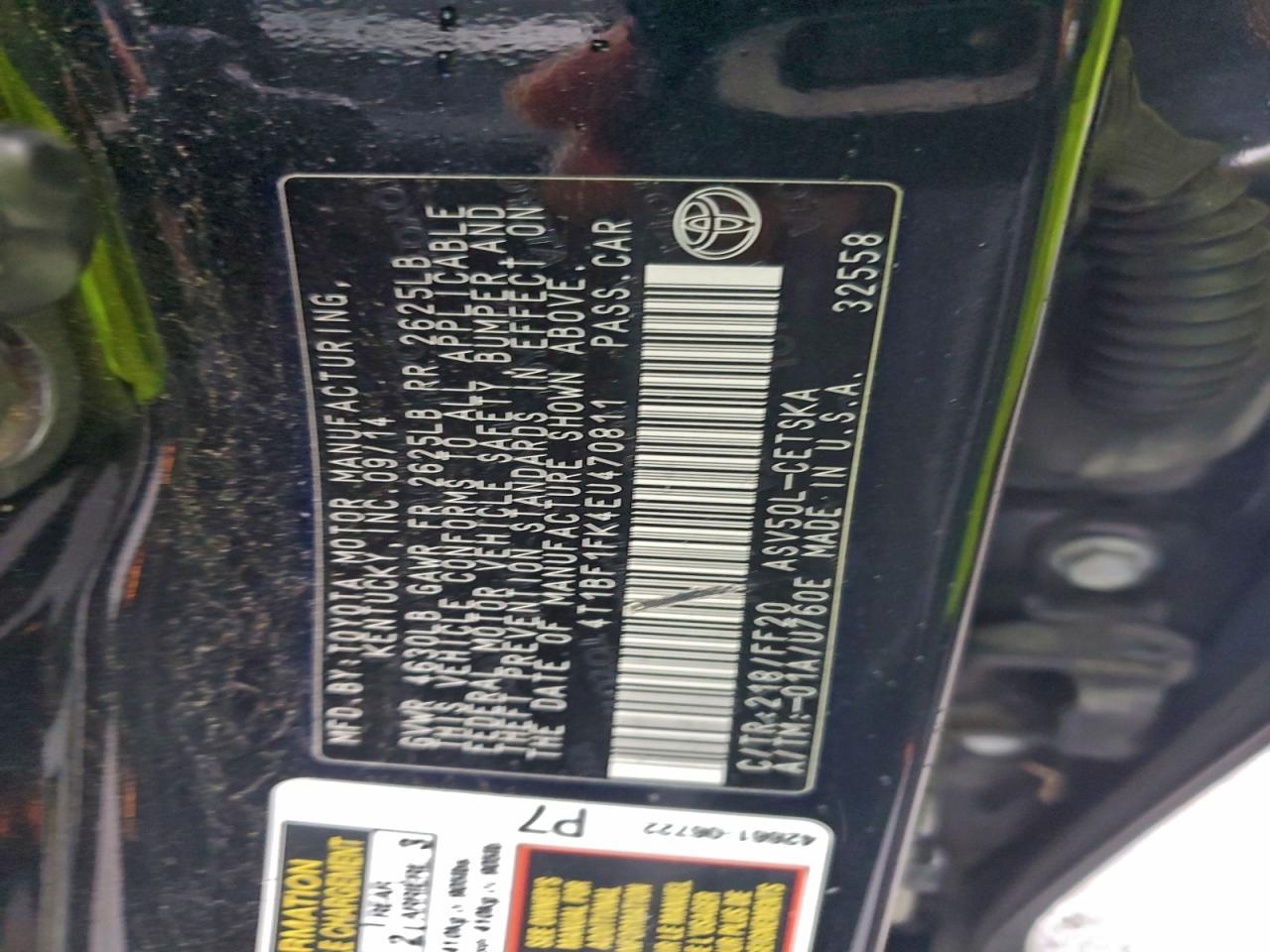 2014 TOYOTA CAMRY