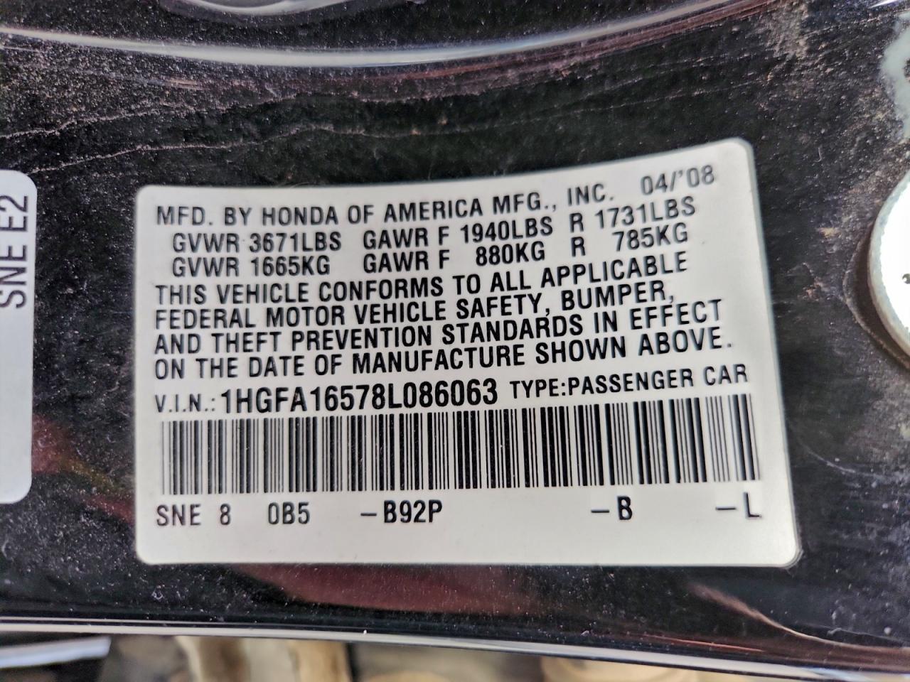 2008 HONDA CIVIC