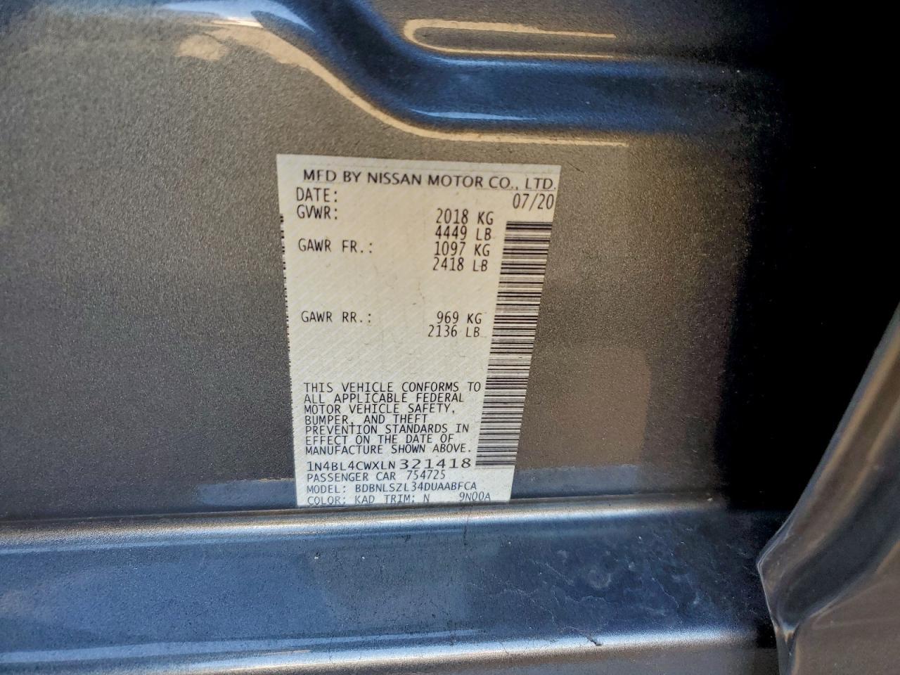 2020 NISSAN ALTIMA